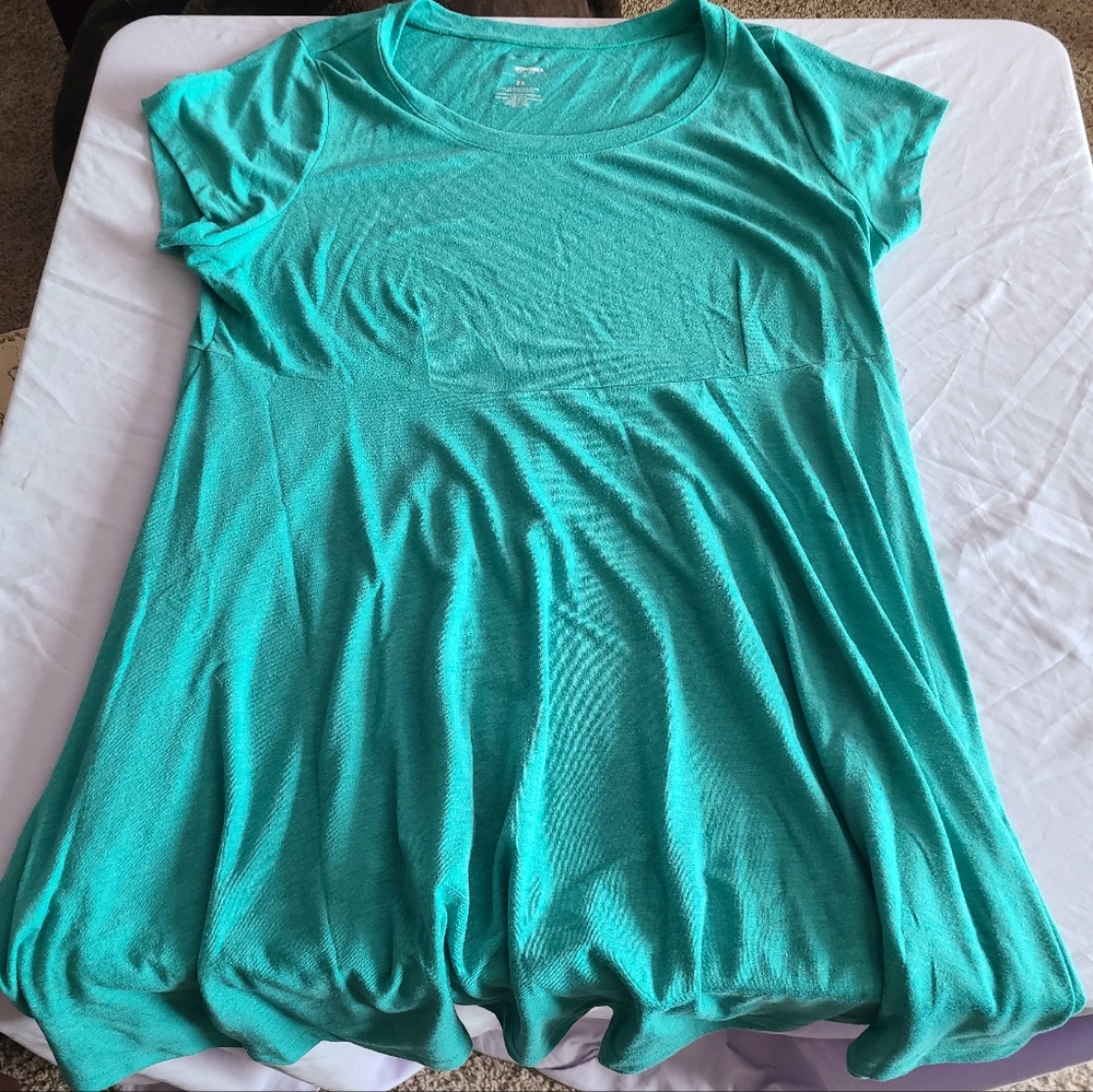 Short-sleeved, knit, empire waist midi-dress